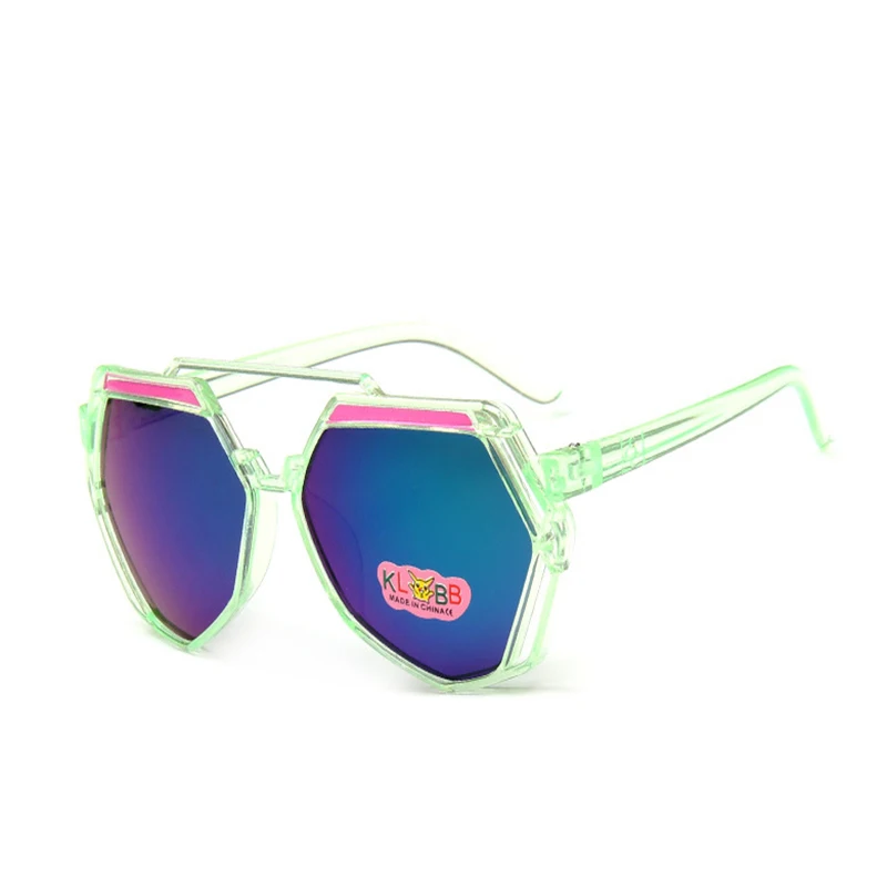4 new children's sunglasses fashion tide polygon ant glasses bright mercury sunglasses trend baby essential sunglasses - Цвет линз: 4