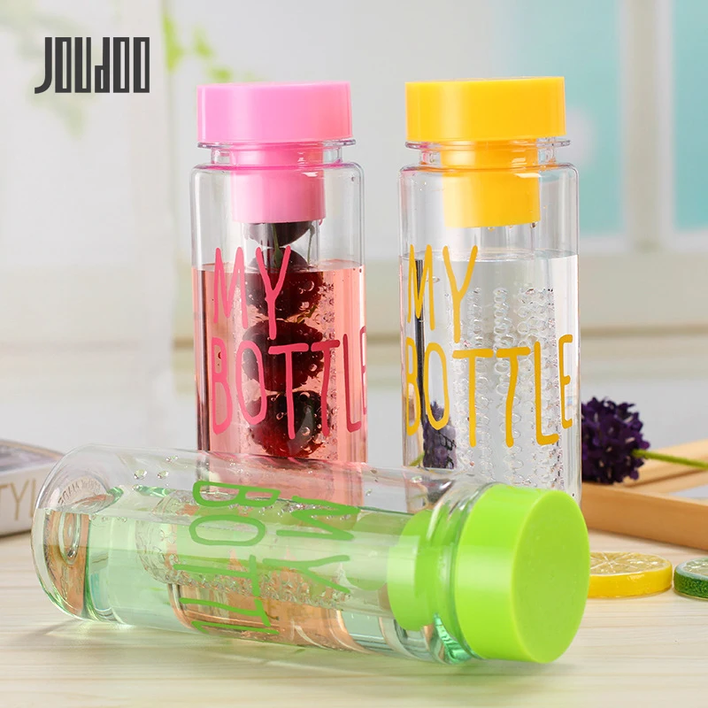 

JOUDOO 500ML Sport PC Bottle For Water New Free Fruit Infuser Juice Shaker Lemon Water Bottle Tour Portable Bottle 10