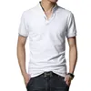 Мужская хлопковая рубашка-поло, модная брендовая рубашка-поло размера плюс с коротким рукавом черного и белого цвета, модель 5XL, 2022 ► Фото 2/6
