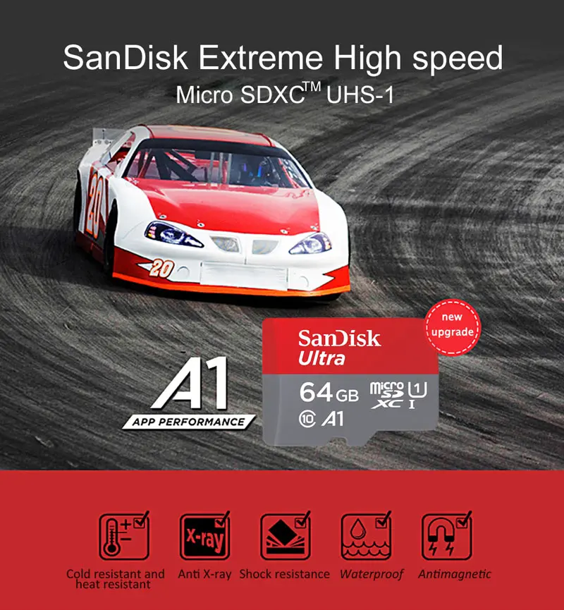 100% Оригинал SanDisk Micro SD 64 ГБ MicroSDXCUHS-я картао де memoria Class10 Ultra 100 МБ/с. TF карт sd карты памяти для мобильного телефона