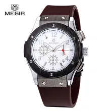 MEGIR De Luxe Montre de Plongée Militaire Mode Hommes Étanche En Silicone Quartz Montre Automatique Date de Montre-Bracelet Relogio Masculino 3002 M