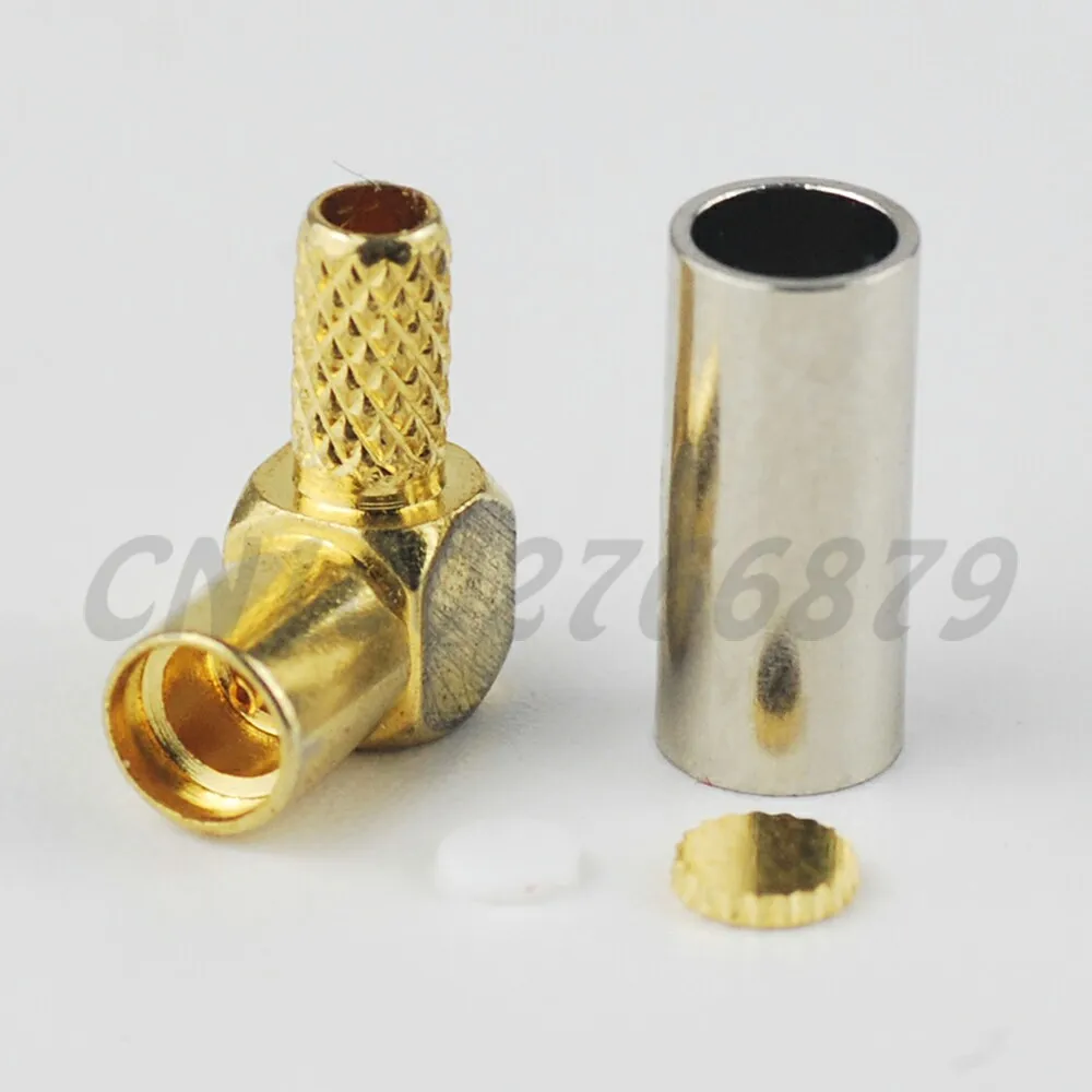 100pcs RF electrical wire terminal connector MMCX Crimp Jack Right
