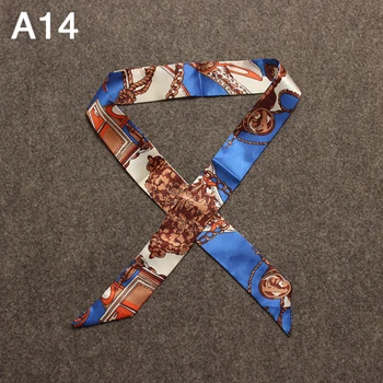 20 шт./лот искусственный шелк маленький женский модный шарф мешок для волос ручка Украшение галстук многофункциональные ленты - Цвет: A14
