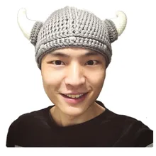 Вязаная шапка ручной работы; вязаная шапка рога викингов; вечерние детские шапки из шерсти; пиратские рога