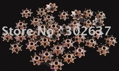 

FREE SHIPPING 750Pcs Antiqued copper plt dotted flower bead caps A14C