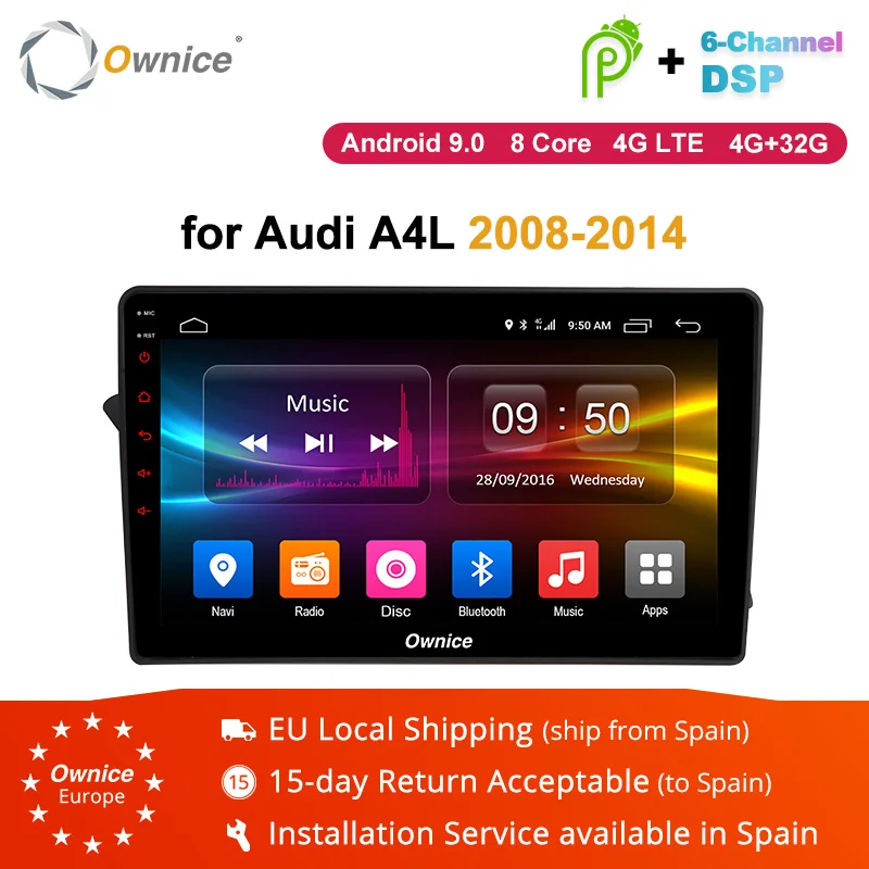 

Ownice K1 K2 K3 1 Din 10.1inch 8 Core Android 8.1 Car Radio Player GPS DVD for Audi A4L 2008 - 2014 Support 4G SIM TPMS DVR DAB+