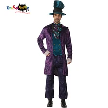 Eraspooky костюм Алисы в стране чудес Mad Hatter косплей мужской костюм на Хэллоуин для Adluts карнавальные вечерние костюмы на Рождество нарядное платье