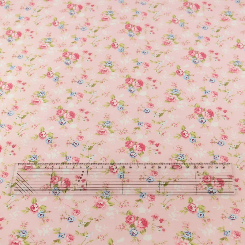 Pink Flower Cotton Fabric Teramila Fabrics Bedding Clothing Patchwork Quilting Sewing Cloth Cover Crafts Home Textile Decoration