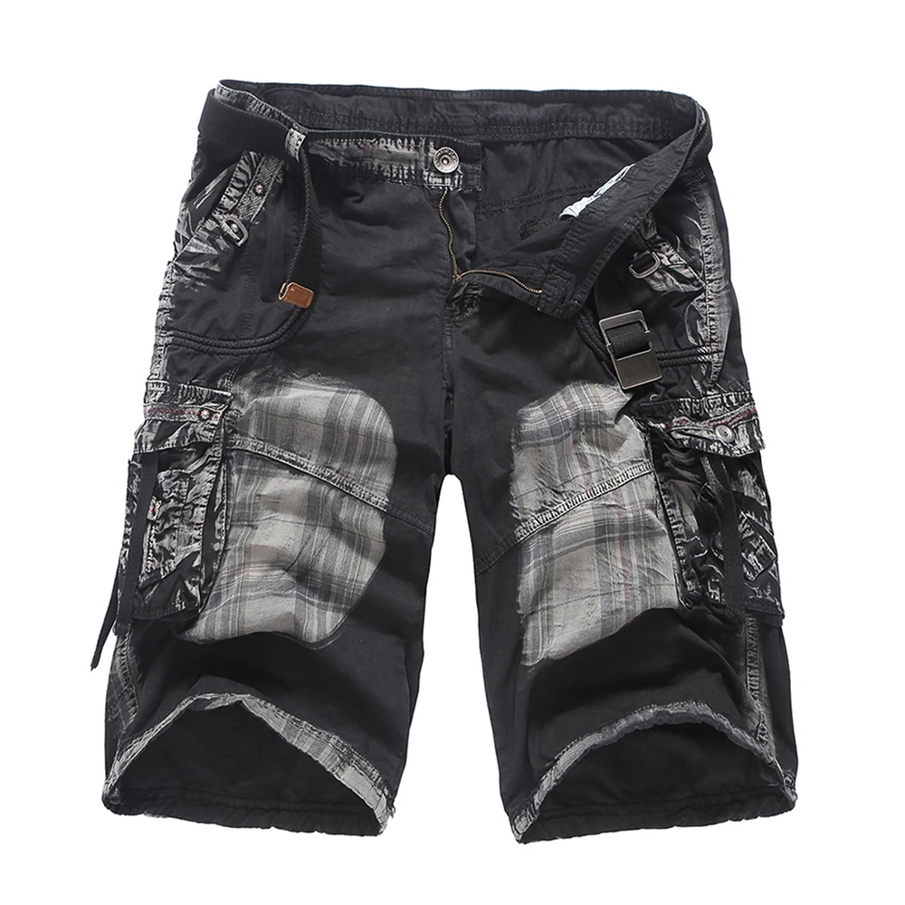 Мужские военные карго шорты, брендовые новые тактические шорты для мужчин, хлопок, свободные рабочие повседневные короткие штаны размера плюс