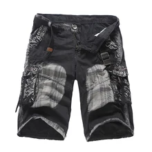 Мужские военные карго шорты, брендовые новые тактические шорты для мужчин, хлопок, свободные рабочие повседневные короткие штаны размера плюс