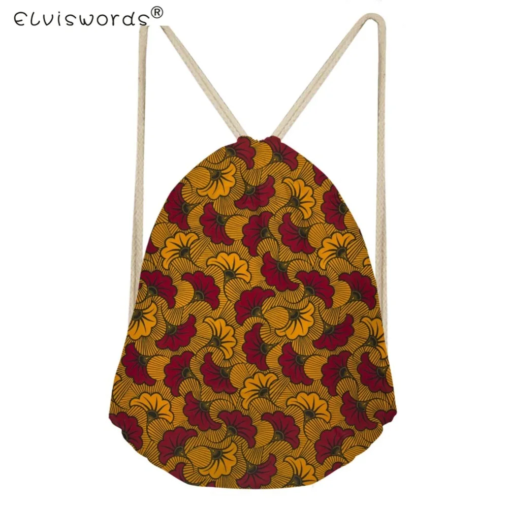 ELVISWORDS Vintage Floral Women s Bags Feminina Backpack Ladies Small Drawstring Bag Travel Sport Bags Cinch