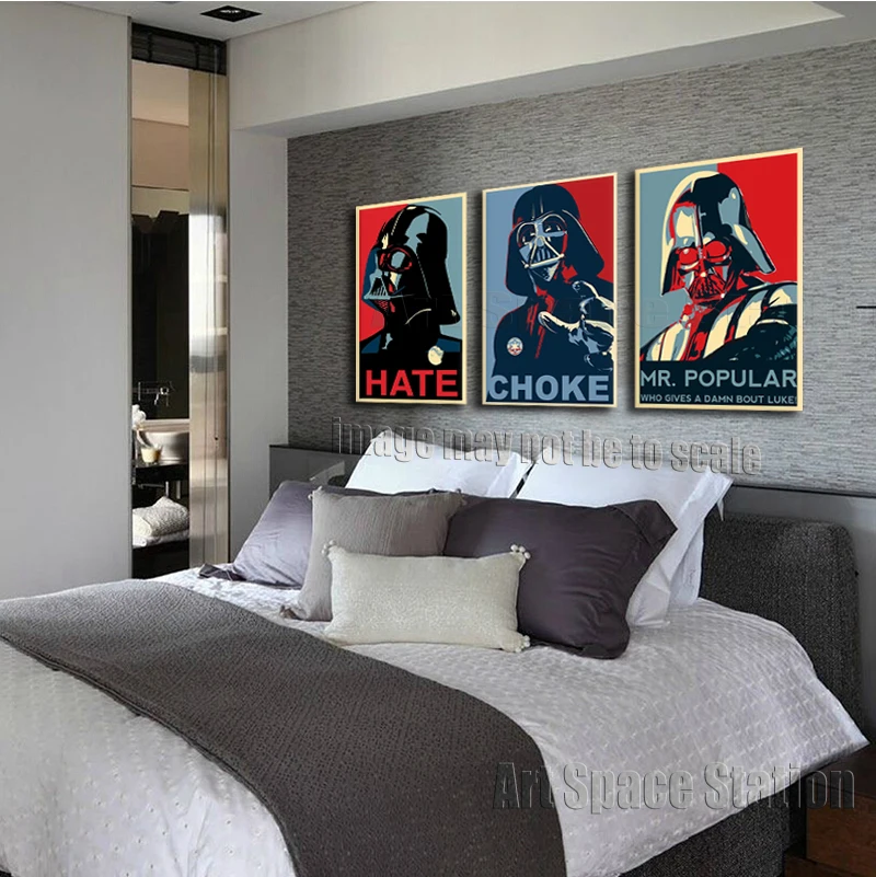 darth vader star wars movie poster space hero classic art print on