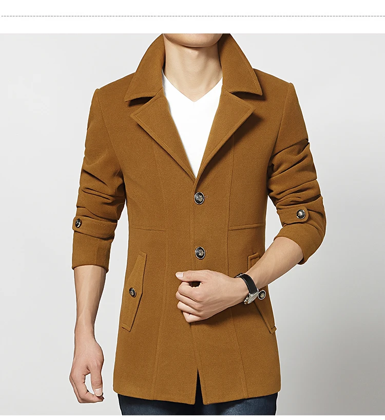Новинка на осень-зиму двубортное шерстяное пальто мужчины подходят тонкие мужские бушлат шерстяной модные красивые пальто кашемир m-3XL