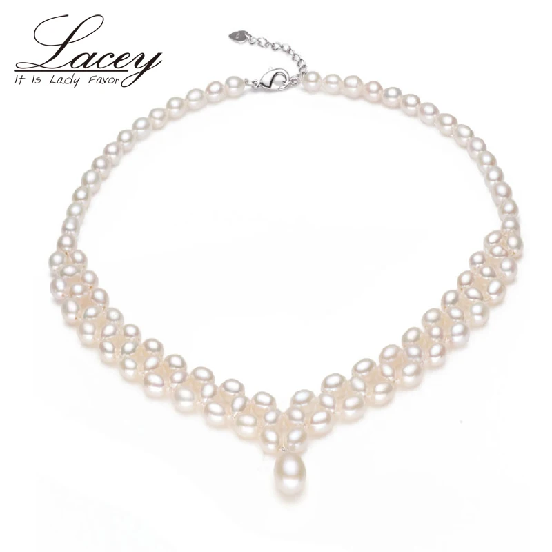 

Freshwater bridal natural multilayer Choker double pearl necklace women,white necklace of pearl fine jewelry mom birthday gift
