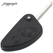 Jingyuqin 3 Button Remote Flip Key Case Fob Voor Alfa Romeo 147 156 166 Gt Vervanging Shell Behuizing