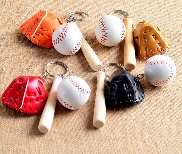 new fashion baseball cap keychain sport style ball key ring for women