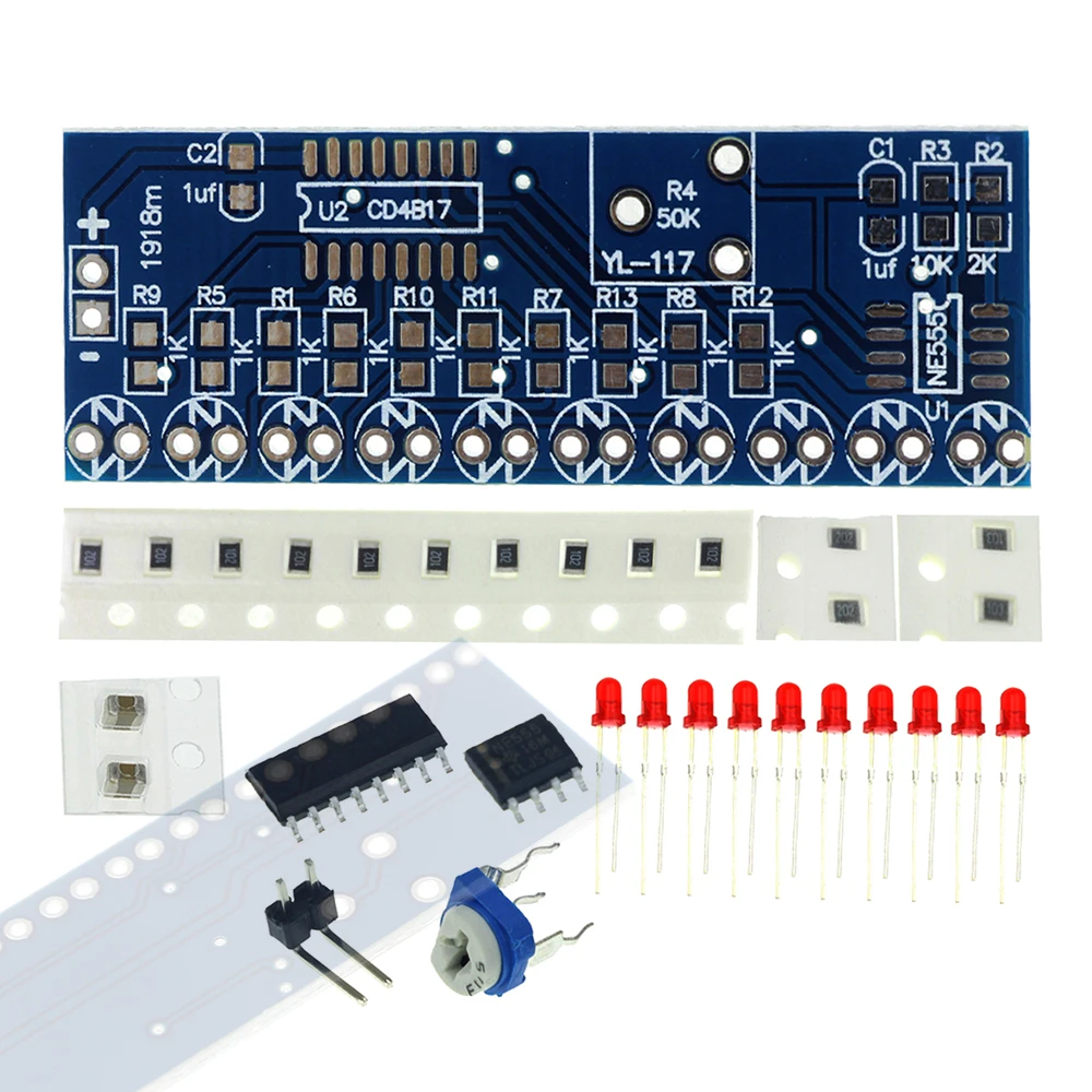 

NE555+CD4017 Light Water Flowing Light LED Module for DIY Kit school education lab