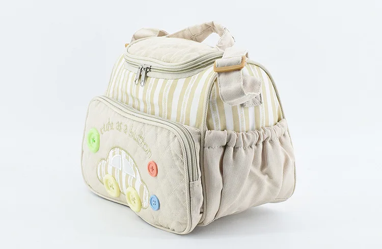 Новинка, милая детская сумка с рисунком машины для подгузников, прочная сумка для подгузников с застежкой, переносная женская сумка для мам и мам, ручная стирка
