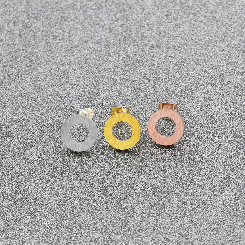 Wholesale 10pairs Minimal Round Open Circle Stud Earrings For Women