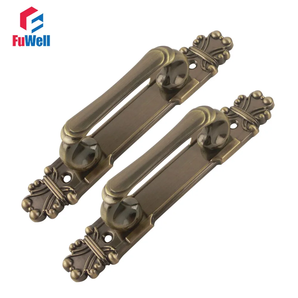 2pcs Vintage Door Handle Grips Zinc Alloy Bedroom Furniture Door