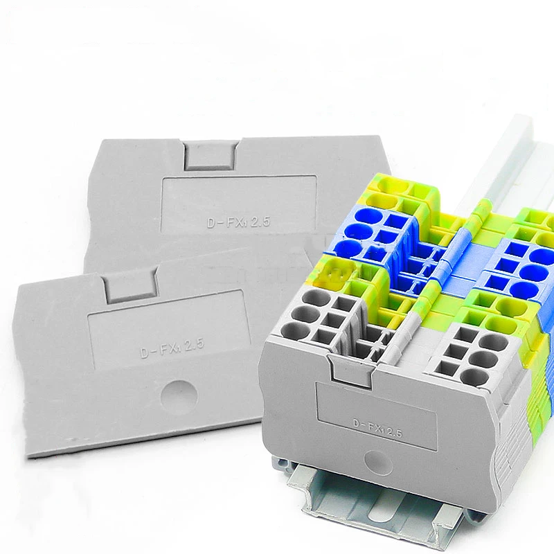 

100pcs/bag D-ST1.5 2.5 terminal block End plates rail Wiring board connector terminals Wire Cable Terminal End plate