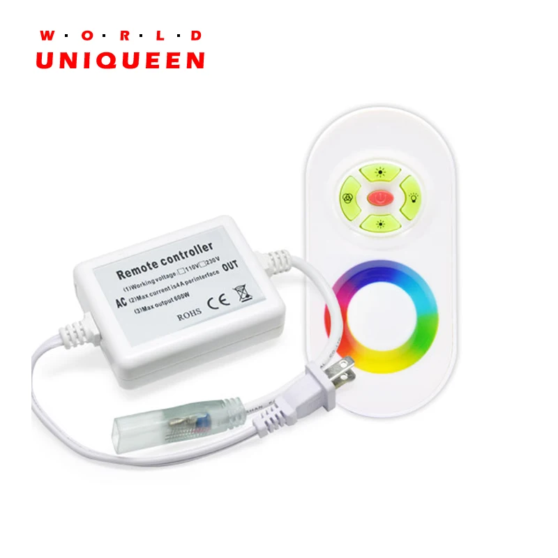 

AC110V/220V High Voltage strip light 600W Touch control Remote Wireless LED strip Controller, built-in auto-run blink modes