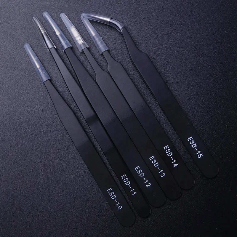 STZ 6 шт. профессиональный набор пинцетов для наращивания ресниц Kruller черный зажим для завивки ресниц из нержавеющей стали инструменты для ногтей ESD10-15-1