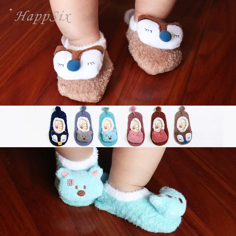 Buy Coral fleece Baby Socks Soft Animal Pattern Boys Girls Floor Baby