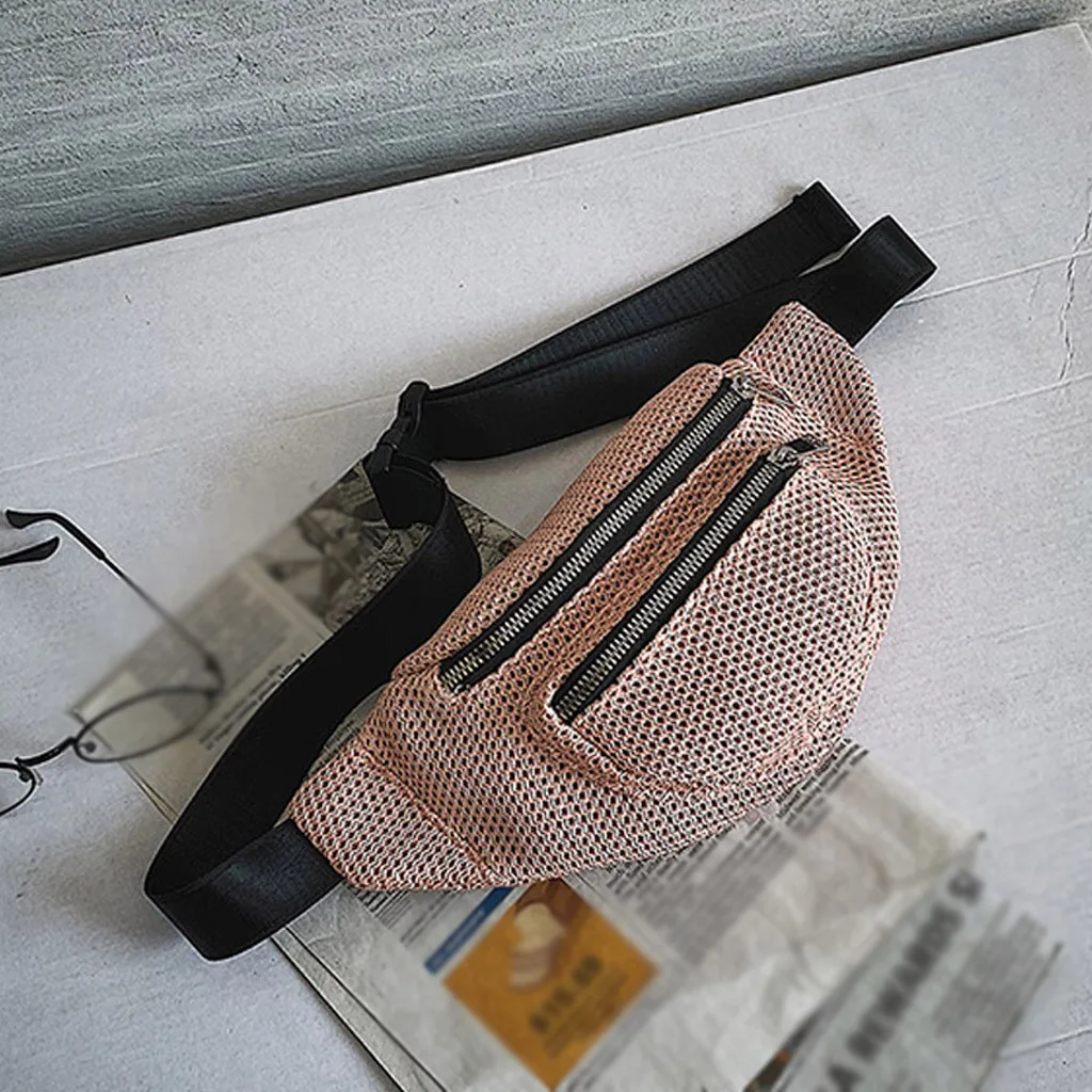 

Women Waist Pack Outdoor Hollow Solid Color Messenger Chest Waist Phone Bags handbag on the belt bag women luxury bel cantasi