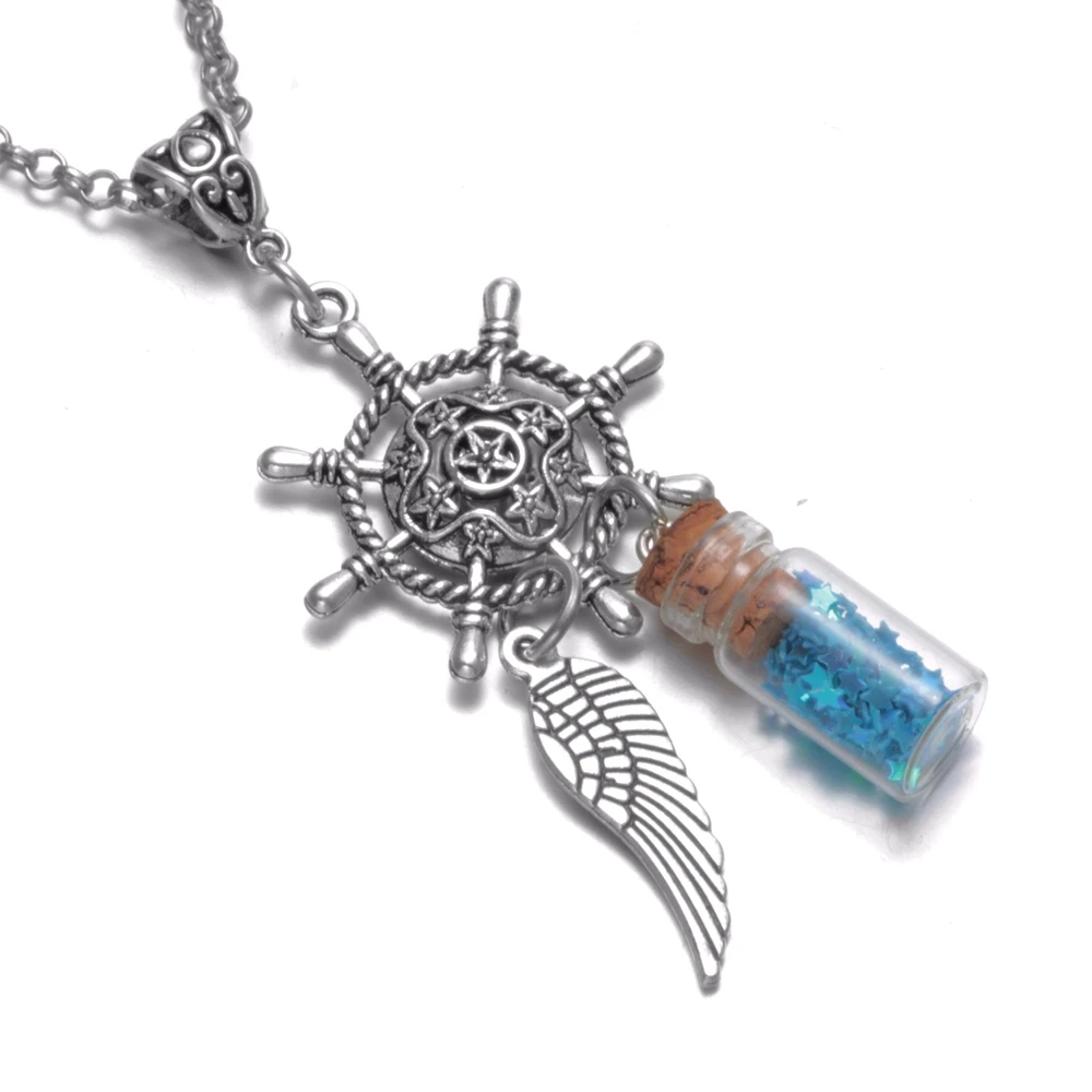 Подвесное ожерелье с подвеской в виде флакона перьев руля 12/18 мм|snap necklace|pendant