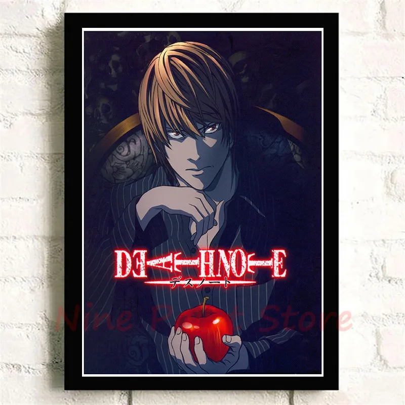 Death Note A стиль японский мультфильм комикс плакат с покрытием бумага плакат стены стикеры кафе декоративная живопись без рамки - Цвет: Кофе