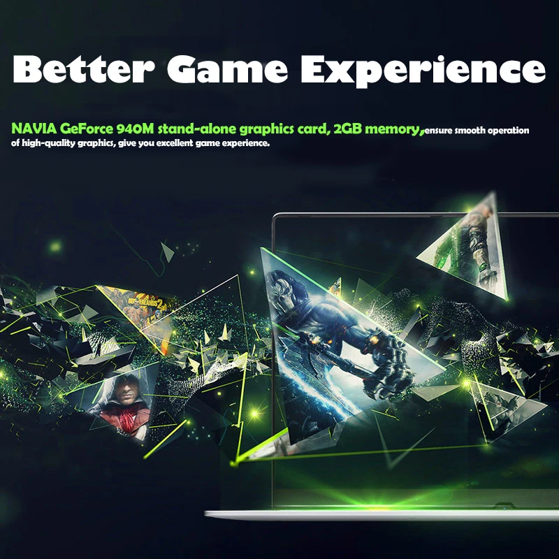 Gaming laptop 15.6inch Metal Body Intel i7 6500U 16GB RAM 2G Dedicated Video Card Windows 10 Notebook for Game Office Work