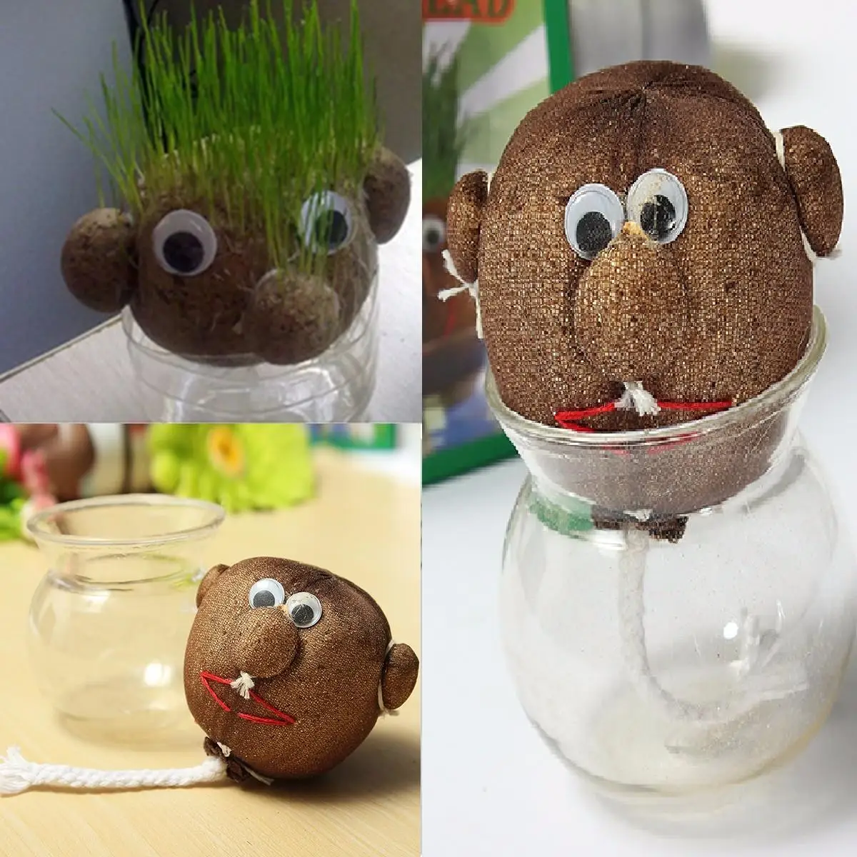 

DIY Mini Magic Grass Plant Pot Grass Head Doll Kids Education Toy Christmas Gift Craft Home Decoration