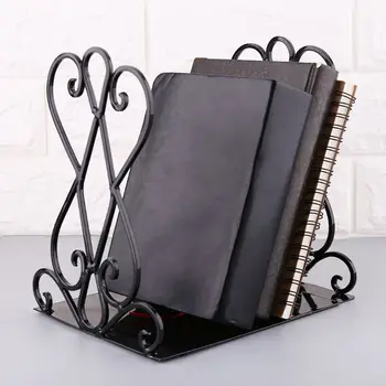 

1 Pair Portable Metal Bookends Book Stand Holder Desktop Rack Shelf For Home Office Supplies