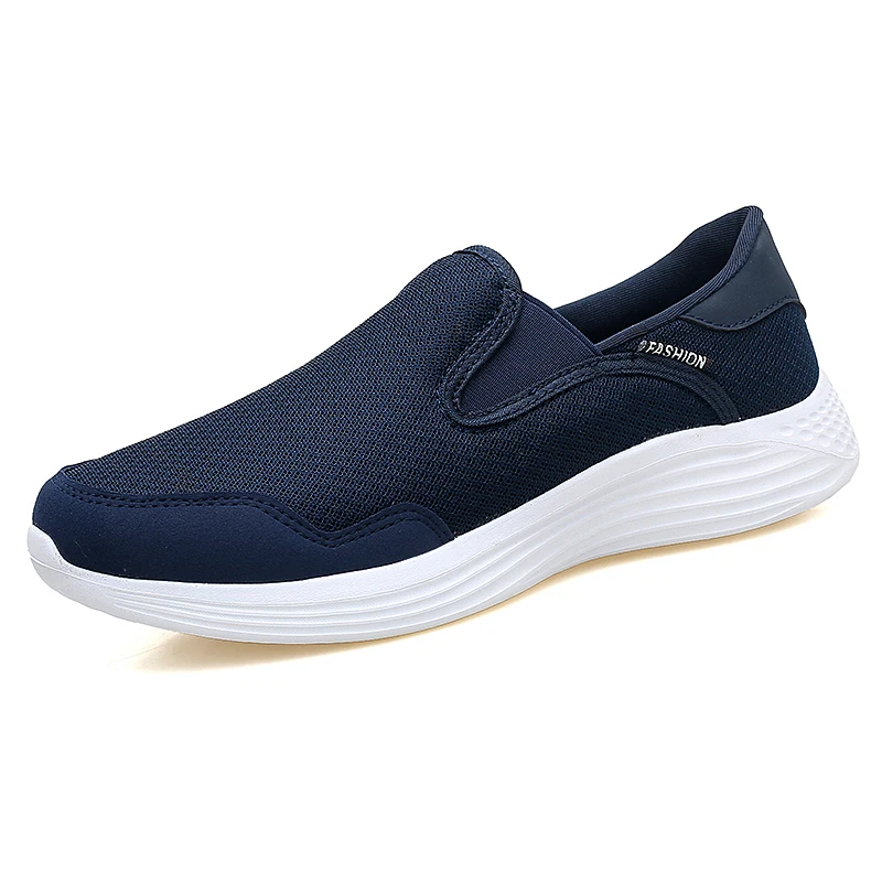 

2018 New Breathable Mesh Men Casual Shoes Slip on Male Fashion Footwear Walking Comfortable Man Soft Loafers Black Blue