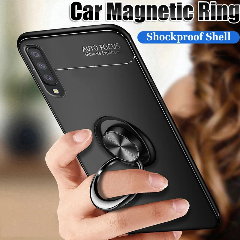

Luxury Car Magnetic Ring Case On The For Samsung Galaxy A10 A20 A30 A40 A50 Soft Silicone Cover A70 M20 Shockproof Bumper Cases