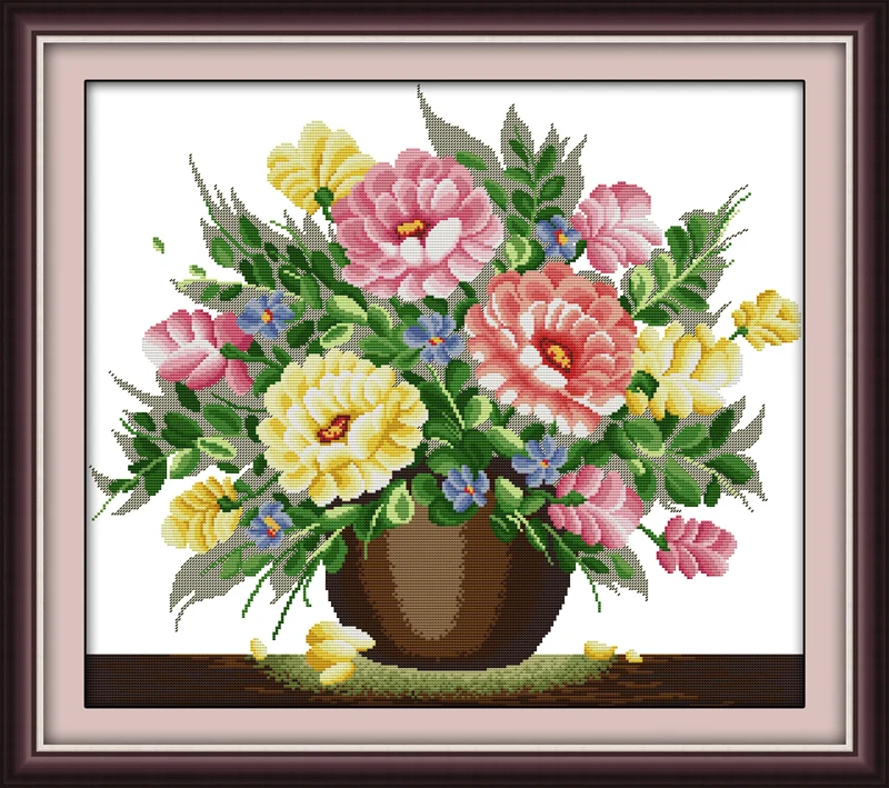 Buy Liquid powder flower Cross Stitch Kits 11CT