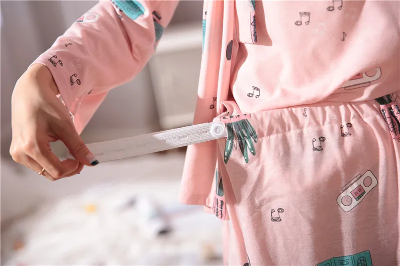 Pregnant women cotton pajamas postpartum out home nursing maternal lactation breastfeeding clothing suits spring sleepwear