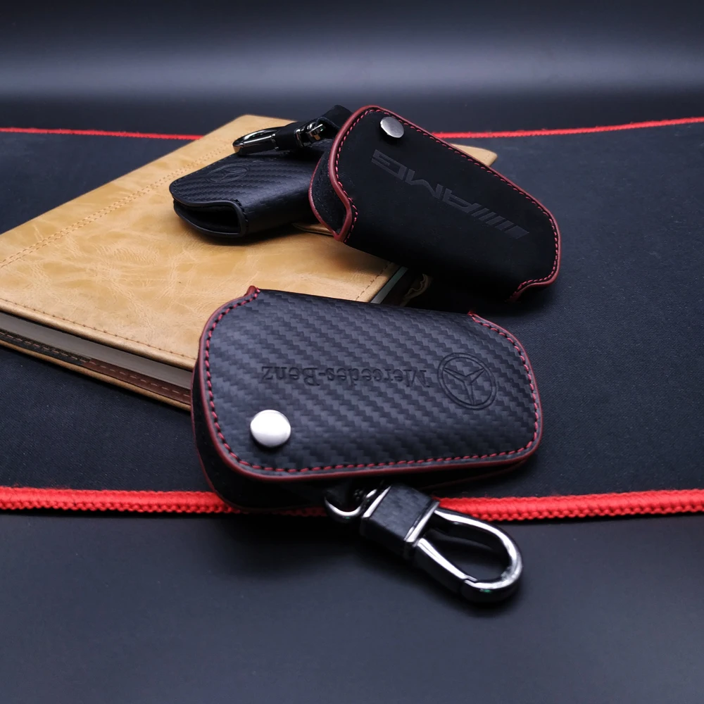 

Car Key case for Mercedes Benz GLE GLC GLS GT GLK300 GLA CLS C200 E300 W204 ML S G Class Key Bag Genuine leather Car Accessories