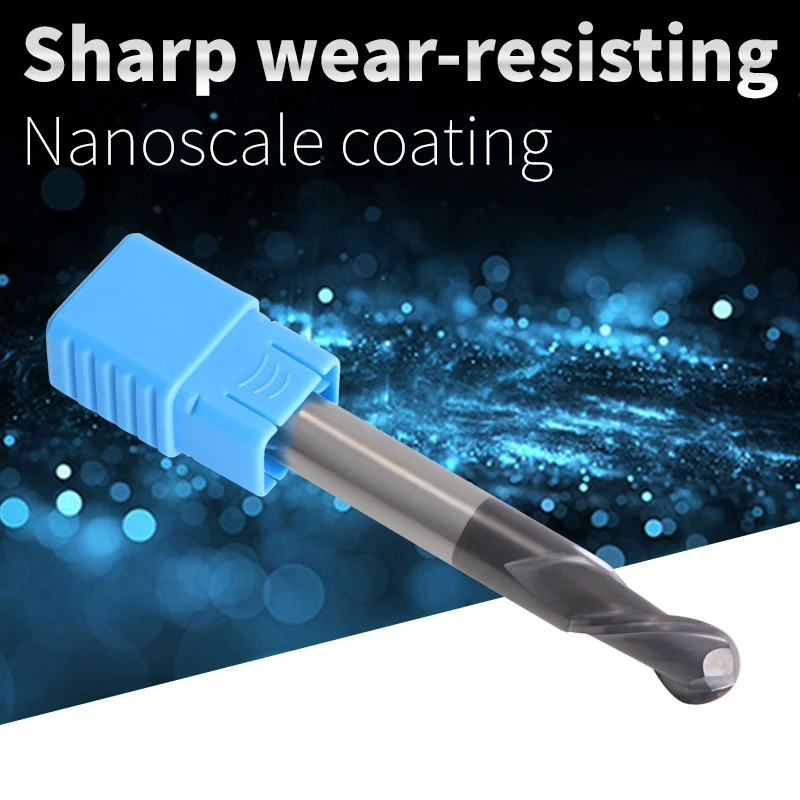 

Cnc Sprial Bit Endmill Cutting HRC55 2 Flute Tungsten Steel Milling Cutter Ball Nose End Mill For Metal Alloy Carbide Cutting