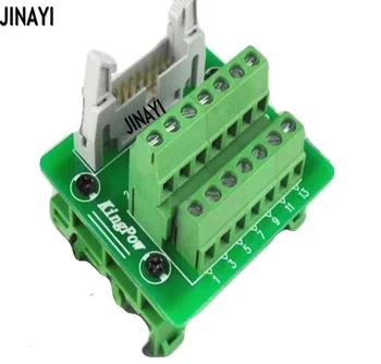 

IDC 14 Pin IDC14P Male Terminal Block Breakout PLC Relay Terminals DIN Rail Mounting Adapter Connector