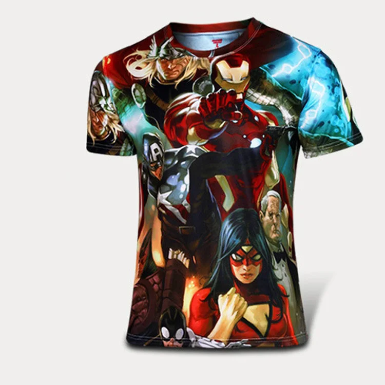 2017 Marvel Top Tee Summer Style Breathable Super Hero T shirt Men