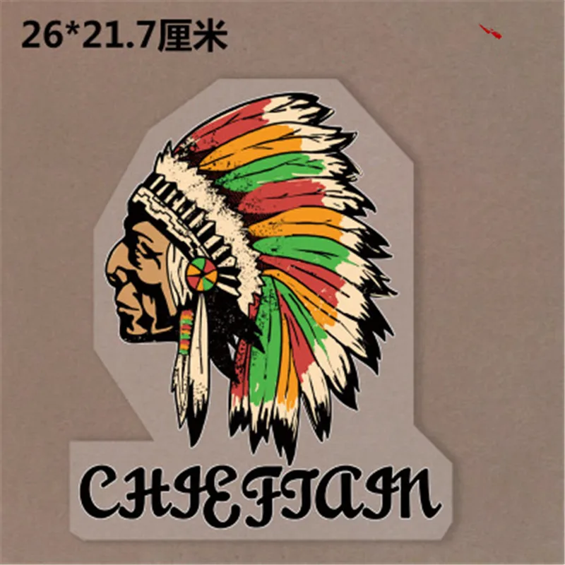 

26*21.7cm Plant animal The Indians Stickers T-shirt Dresses Sweater A-level Washable thermal transfer Printed iron on patch