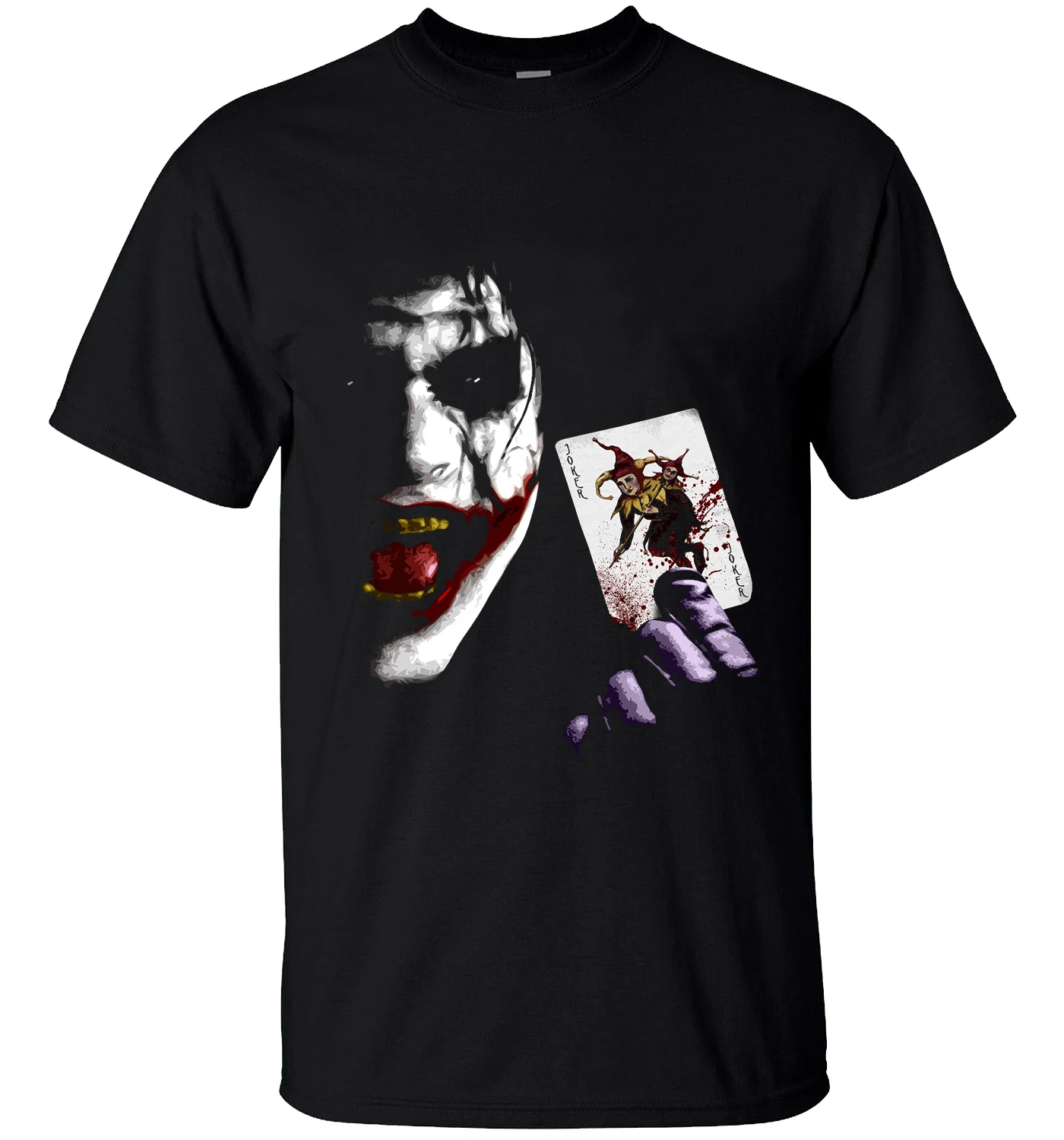 

Cool T-shirt Joker Heath Ledger Vintage Batman 2 2019 summer new fashion 100% cotton loose fit men t shirts brand clothing