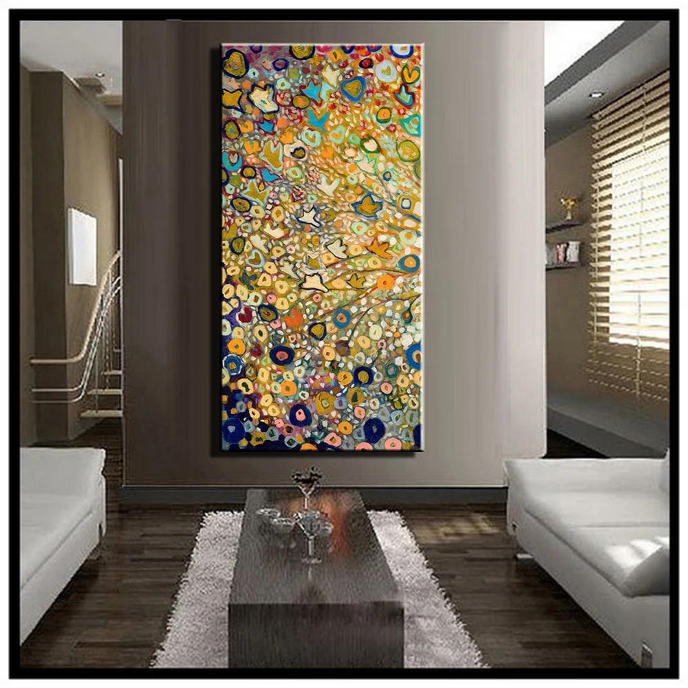 Large single Abstract flower cheap huge vertical oil painting on canvas modern flower painting ...