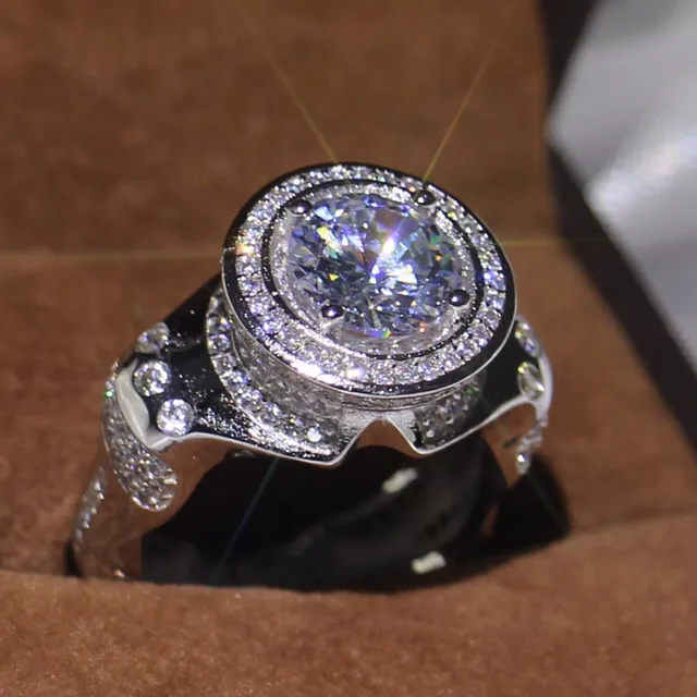 Victoria Luxury Sparkling Jewelry Round Clear 5A Cubic Zirconia 925