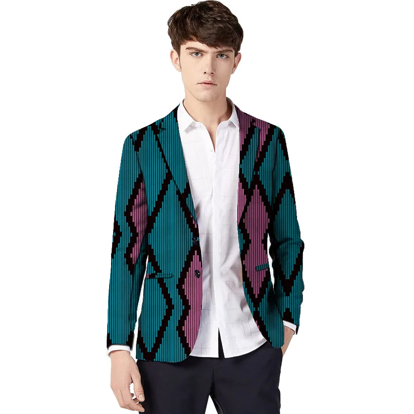 African clothing men's print blazers Ankara patterns slim fit suit jacket male blazers casual men outer wear Plus Size African clothing men's print blazers Ankara patterns slim fit suit jacket male blazers casual men outer wear Plus Size