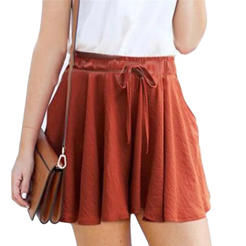 HOT sell Fashion 2018 Summer Skirt Womens Pants Casual Loose Shorts Mini Skirt High Waist Trousers clothes Femme Saia A06#N (10)