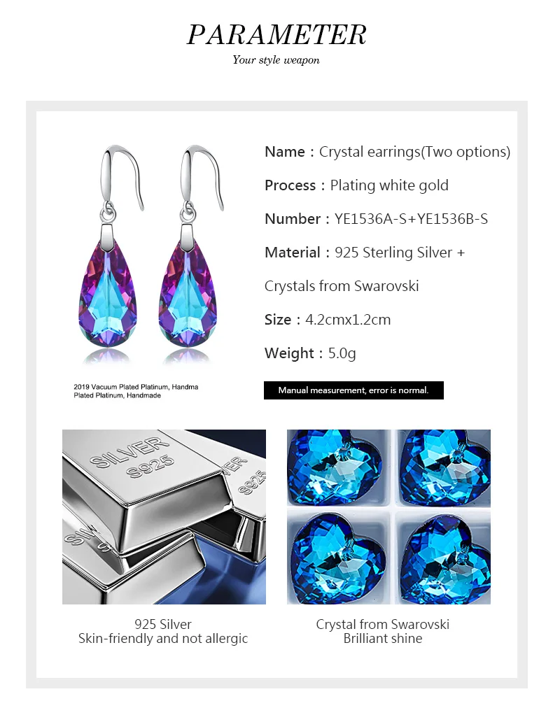 Swarovski Crystals Drop Earrings (3)