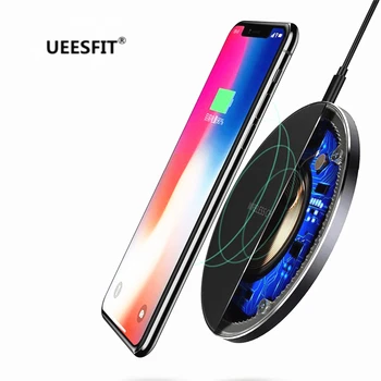 

UEESFIT 10W Qi Wireless Charger for iPhone X/8 Visible Fast Wireless Charging for Samsung Galaxy S9/S9+ S8 Note 8 Xiaomi Huawei